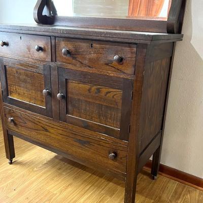 Empire Oak Antique Buffet 1900s?
