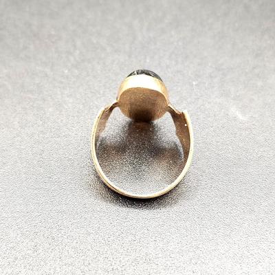 Lot #177  Men's 14kt Gold Ring Set with Black Opal