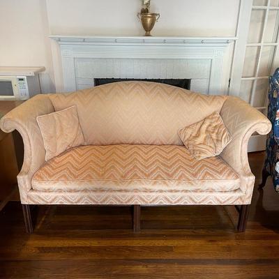Peach chevron pattern sofa