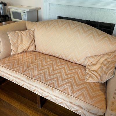 Peach chevron pattern sofa