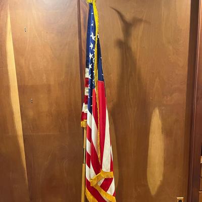American & Brigadier General Flags & Stand (O-MG)