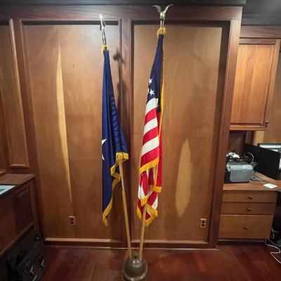 American & Brigadier General Flags & Stand (O-MG)