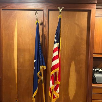 American & Brigadier General Flags & Stand (O-MG)