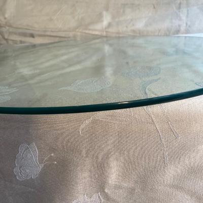Thick round glass table top