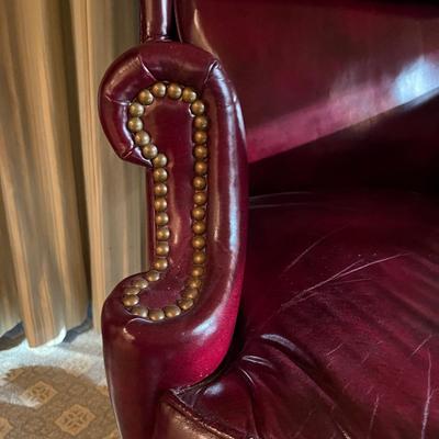 Leather Office Chair With Brass Tacks by North Hickory (O-MG)