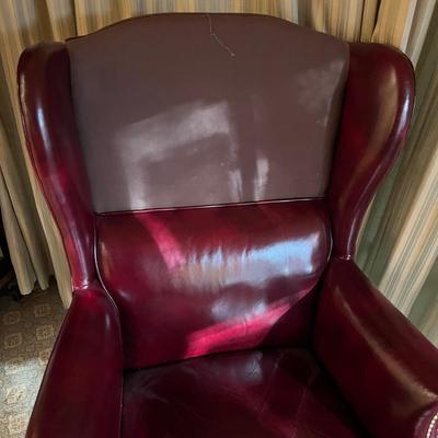 Leather Office Chair With Brass Tacks by North Hickory (O-MG)