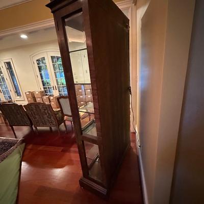 Burl Wood Veneer Lighted Display Case (SR-KL)