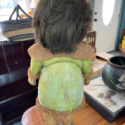 Folk Art Gourd Lady with Loufa Jacket