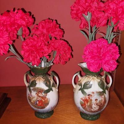 Pair of painted vases