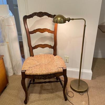 Versatile Brass Lamp, Carved Chair & Small Stool (BR-SS)