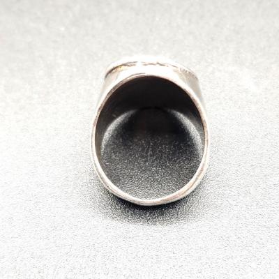 Lot #184  Men's Sterling Silver, Turquoise, and Abalone Ring, size 9