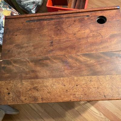 Antique Oak School Desk