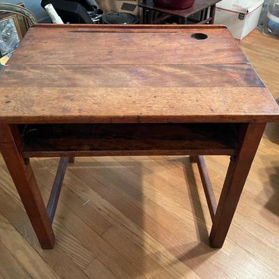 Antique Oak School Desk