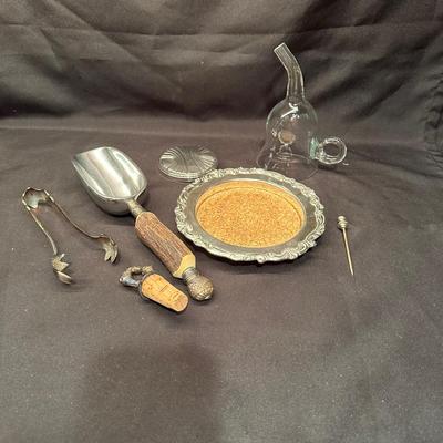 Sterling Bar Accessories and Glass Decanters (B-KL)