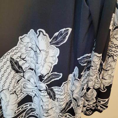 Floral Black & White Blouse New