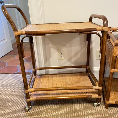 Woven Teacart, Side Table and Bin (BR-SS)