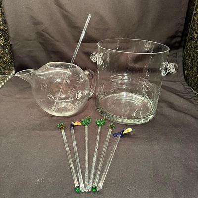 Glass Ice Bucket & Pitcher & More (B- KL)