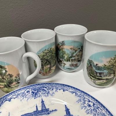 Vintage mugs and plates