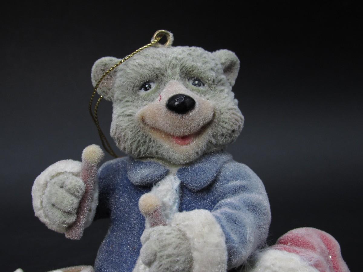 Merry Christmas Soft Furry Drumming Bears Christmas Tree Ornament Decor