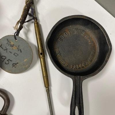 Vintage locks, small souvenir cast iron & bell