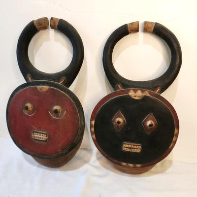 Lot #186 Ivory Coast Ibedji Male/Female Tribal Masks