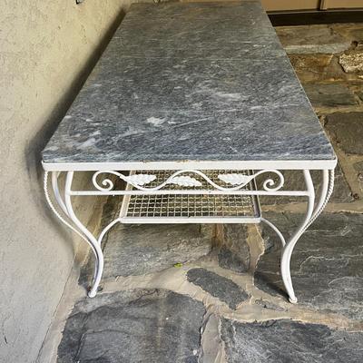 Iron & Stone Outdoor Coffee Table (P-MG)