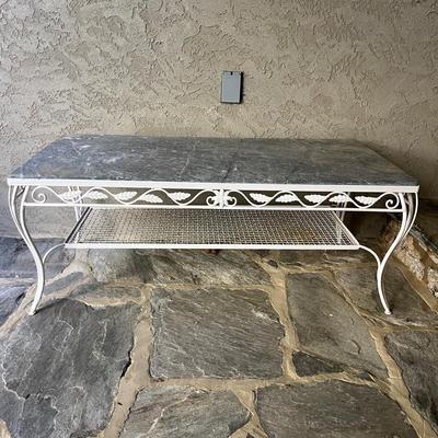Iron & Stone Outdoor Coffee Table (P-MG)