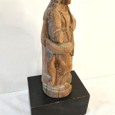 Lot #196  Antique Carved Religious Figure - probably Mary