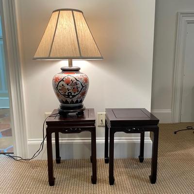 Two Cherry Blossom Tables & Ginger Jar Lamp (BR-SS)