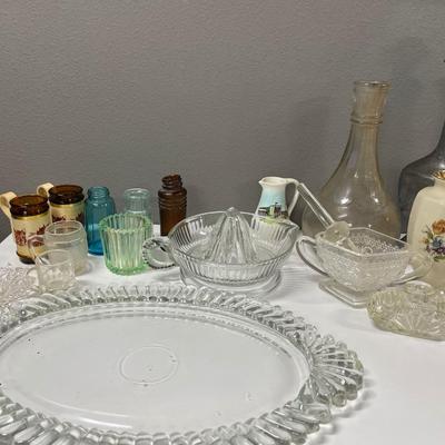 Vintage clear glass items