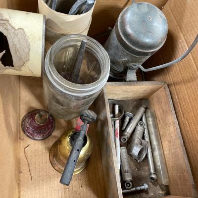 Vintage workshop metal items