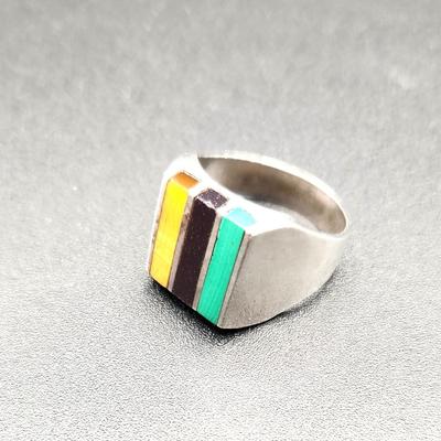 Lot #198  Men's Sterling Silver Ring - Mexican Silver