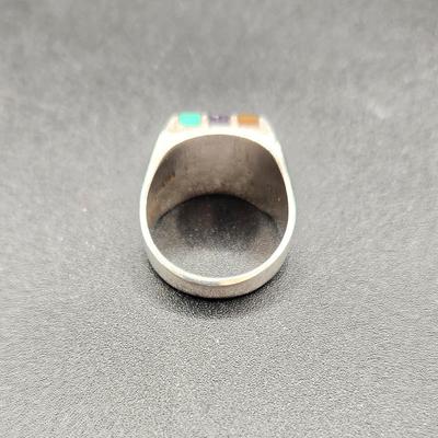 Lot #198  Men's Sterling Silver Ring - Mexican Silver