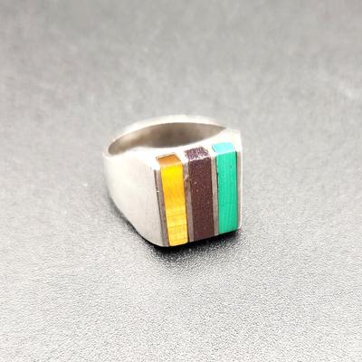 Lot #198  Men's Sterling Silver Ring - Mexican Silver