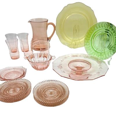 Pink Depression & Other Depression Glass Lot