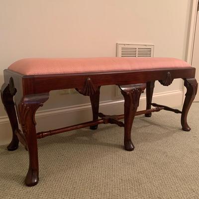Queen Anne Style Carved Wood Bench (BR3-KW)