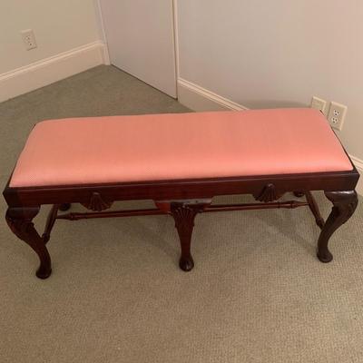 Queen Anne Style Carved Wood Bench (BR3-KW)