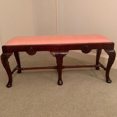 Queen Anne Style Carved Wood Bench (BR3-KW)