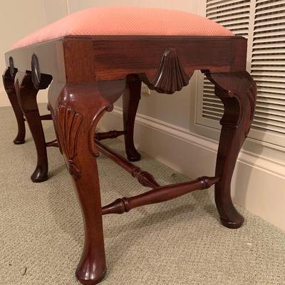 Queen Anne Style Carved Wood Bench (BR3-KW)