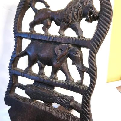 Lot #200 Hard Carved African Birthing Chair - Mid 19th Century