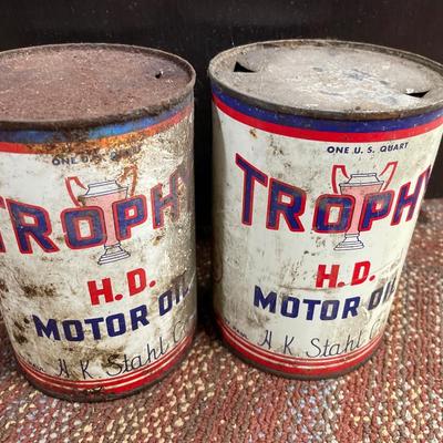 2 Trophy Oil Cans