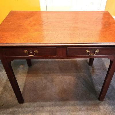 Lot #204  Antique Oak Desk - 2 drawers