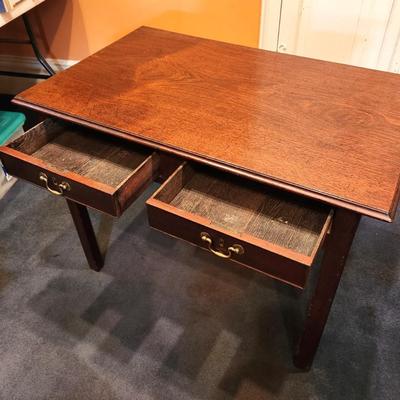 Lot #204  Antique Oak Desk - 2 drawers