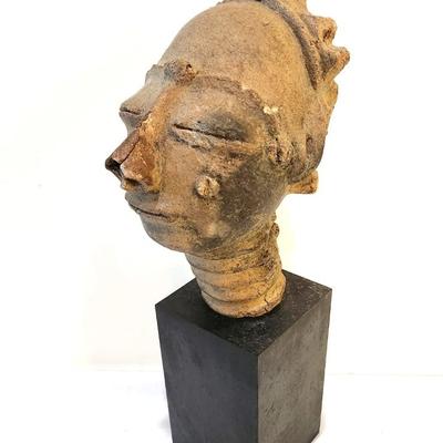 Lot #205  Important Antique African Funerary Head on Base