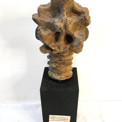 Lot #205  Important Antique African Funerary Head on Base