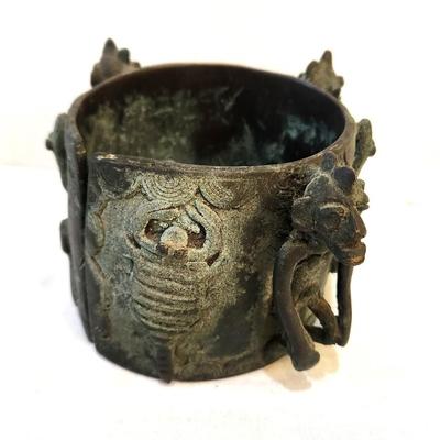 Lot #206  Bronze African Mossi Bracelet - Raised Figures