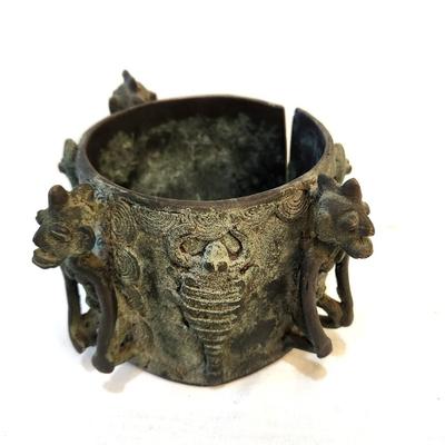 Lot #206  Bronze African Mossi Bracelet - Raised Figures
