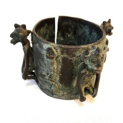 Lot #206  Bronze African Mossi Bracelet - Raised Figures