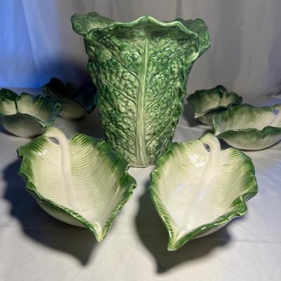 1989 Fitz & Floyd Vase Plus Appetizer Dishes (K-RG)