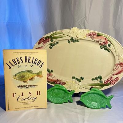 Fitz & Floyd Large Ironstone Platter, James Beard Cookbook & More (K-RG)